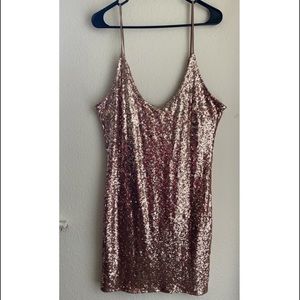 Plus size gold sequin dress
